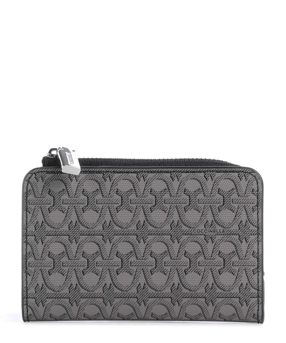 Metallic Monogram Geldbörse Canvas schwarz