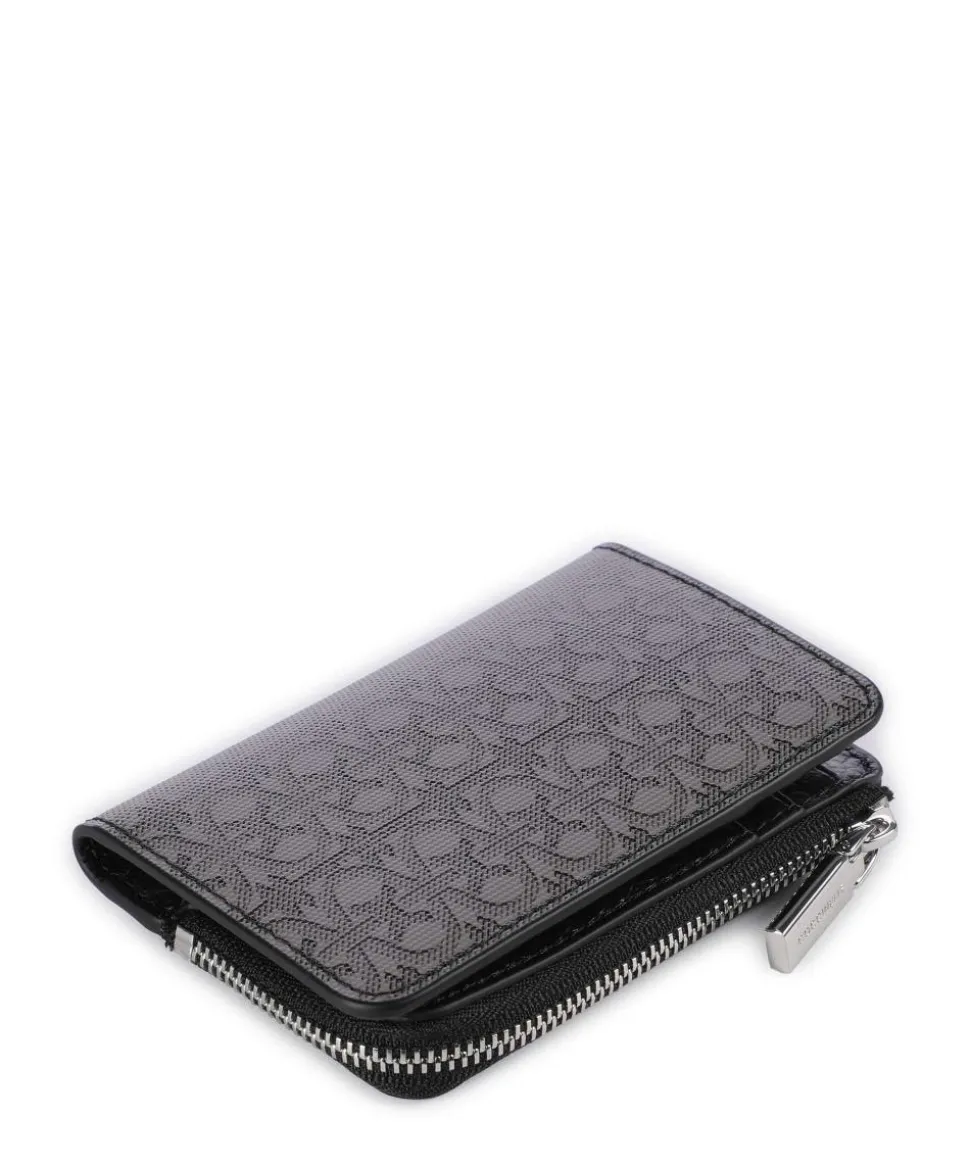 Metallic Monogram Geldbörse Canvas schwarz