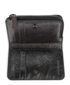 Metallic Smooth Metal Geldbörse Leder anthrazit