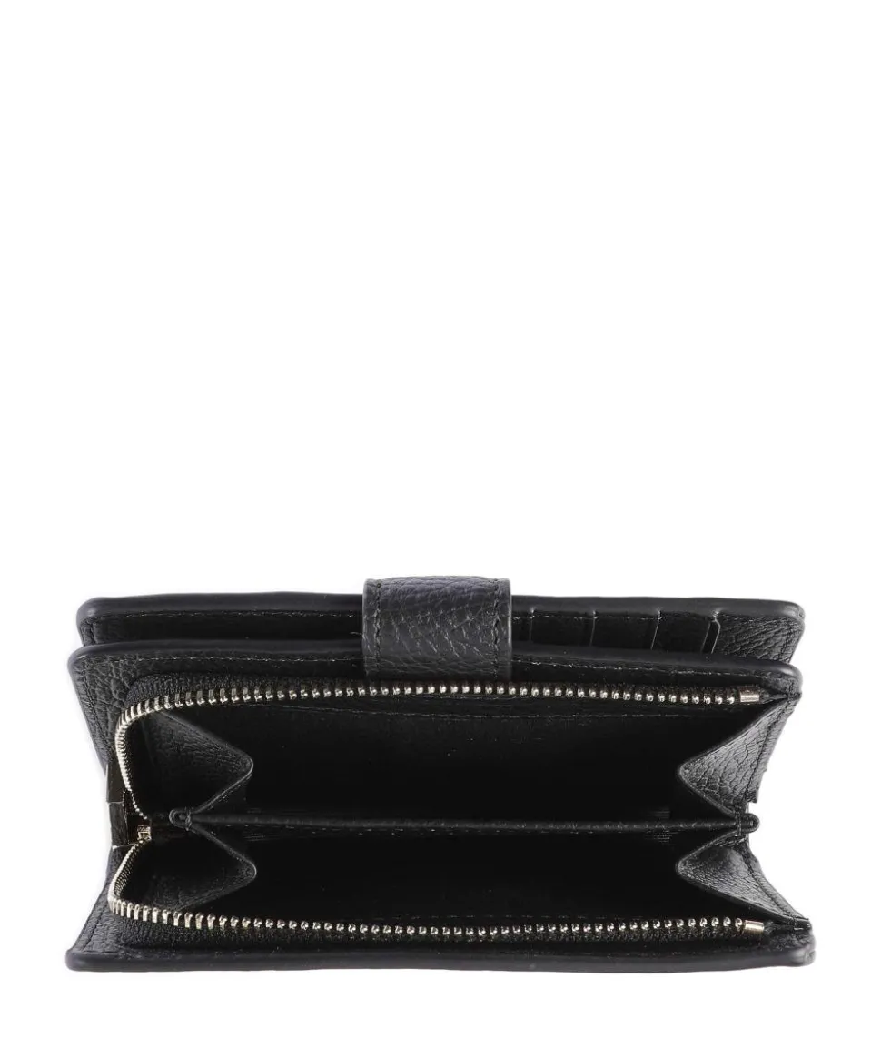 Metallic Soft Geldbörse genarbtes Rindsleder schwarz