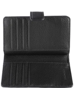 Metallic Soft Geldbörse genarbtes Rindsleder schwarz