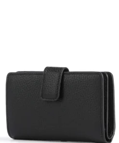 Metallic Soft Geldbörse genarbtes Rindsleder schwarz