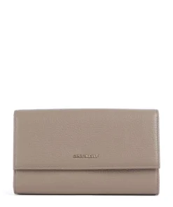 Metallic Soft Geldbörse genarbtes Leder taupe