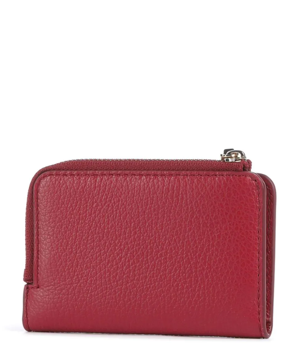 Metallic Soft Geldbörse genarbtes Leder rot