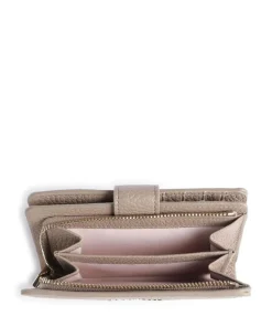 Metallic Soft Geldbörse genarbtes Rindsleder taupe