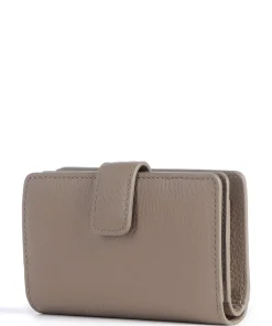 Metallic Soft Geldbörse genarbtes Rindsleder taupe