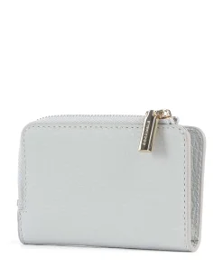 Metallic Soft Geldbörse genarbtes Leder hellblau