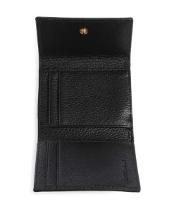 Metallic Soft Geldbörse genarbtes Leder schwarz