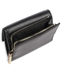 Metallic Soft Geldbörse genarbtes Leder schwarz