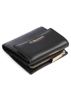 Metallic Soft Geldbörse genarbtes Leder schwarz