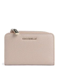 Metallic Soft Geldbörse genarbtes Leder nude