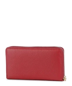 Metallic Soft Geldbörse genarbtes Leder rot