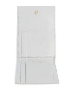 Metallic Soft Geldbörse genarbtes Leder hellblau