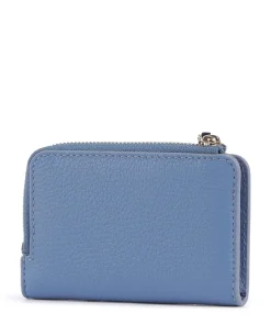 Metallic Soft Geldbörse genarbtes Leder blau