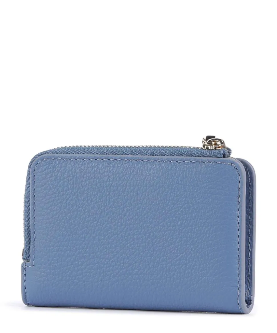 Metallic Soft Geldbörse genarbtes Leder blau