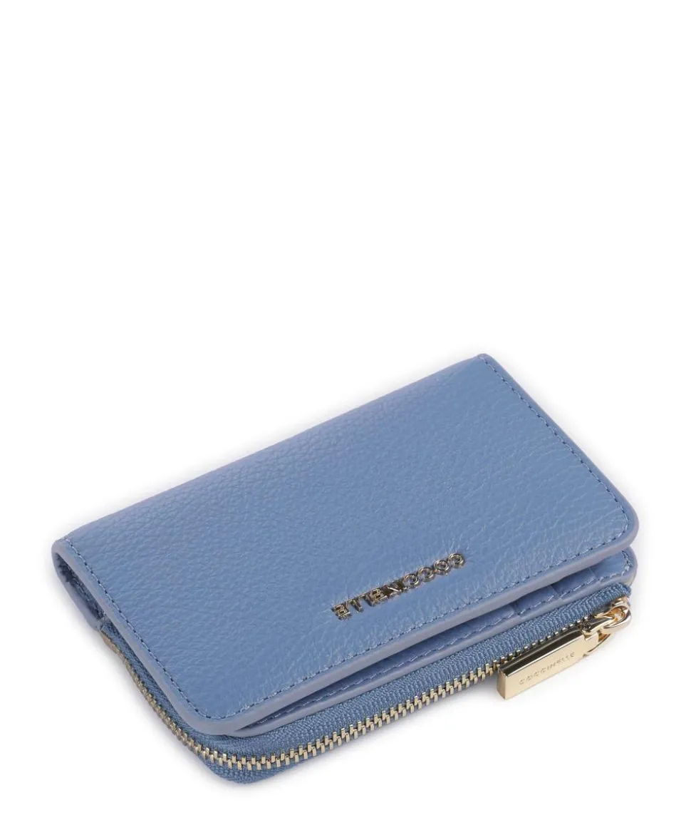 Metallic Soft Geldbörse genarbtes Leder blau