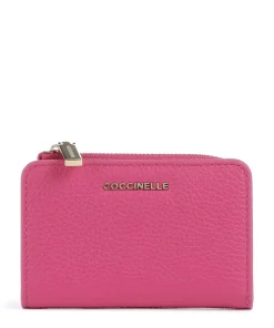 Metallic Soft Geldbörse genarbtes Leder fuchsia