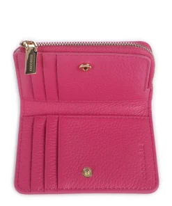 Metallic Soft Geldbörse genarbtes Leder fuchsia