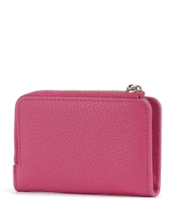 Metallic Soft Geldbörse genarbtes Leder fuchsia