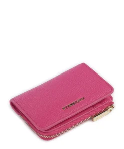 Metallic Soft Geldbörse genarbtes Leder fuchsia