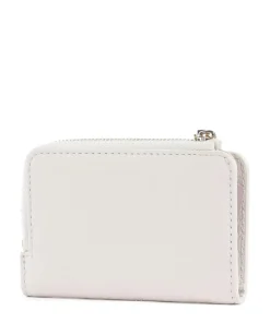 Metallic Soft Geldbörse genarbtes Leder weiß