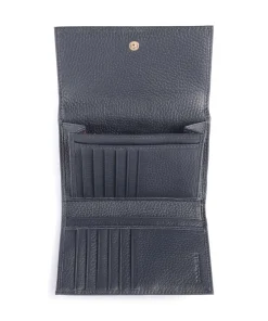 Metallic Soft Geldbörse genarbtes Leder navy