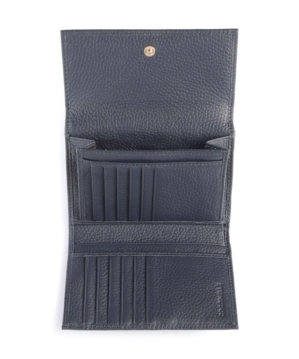 Metallic Soft Geldbörse genarbtes Leder navy