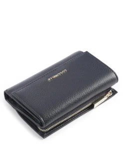 Metallic Soft Geldbörse genarbtes Leder navy