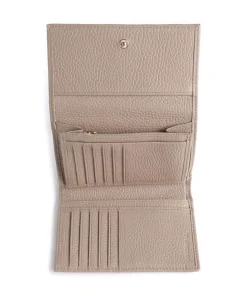 Metallic Soft Geldbörse genarbtes Leder taupe