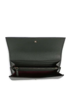 Metallic Soft Geldbörse genarbtes Leder dunkelgrün