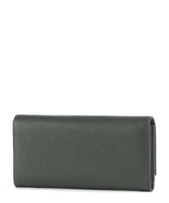 Metallic Soft Geldbörse genarbtes Leder dunkelgrün