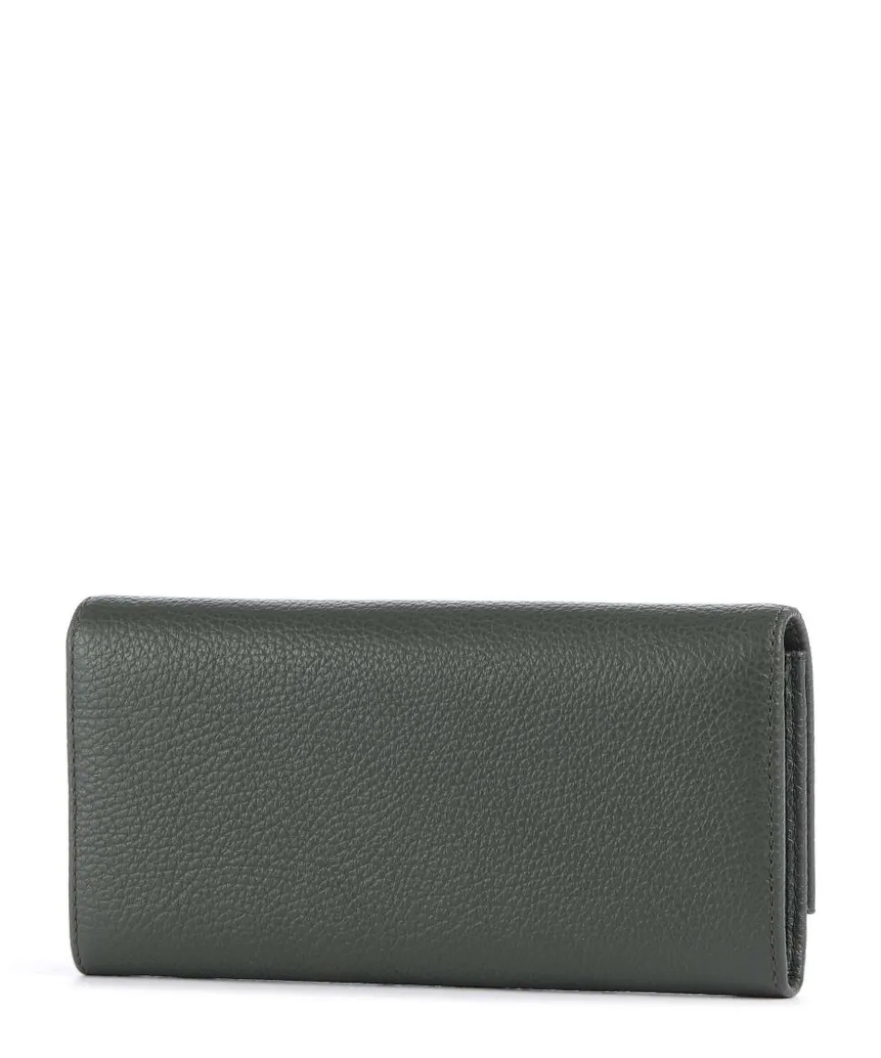 Metallic Soft Geldbörse genarbtes Leder dunkelgrün