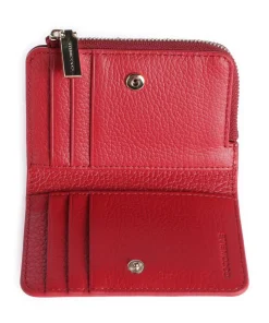 Metallic Soft Geldbörse genarbtes Leder rot