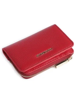 Metallic Soft Geldbörse genarbtes Leder rot