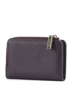 Metallic Soft Geldbörse genarbtes Leder pflaume