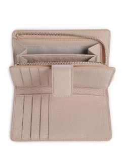 Metallic Soft Geldbörse genarbtes Rindsleder nude