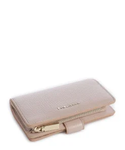 Metallic Soft Geldbörse genarbtes Rindsleder nude