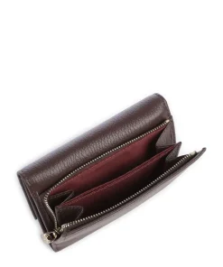 Metallic Soft Geldbörse genarbtes Leder dunkelbraun