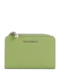 Metallic Soft Geldbörse genarbtes Leder hellgrün