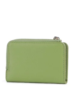 Metallic Soft Geldbörse genarbtes Leder hellgrün