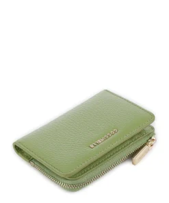 Metallic Soft Geldbörse genarbtes Leder hellgrün