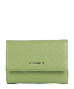 Metallic Soft Geldbörse genarbtes Leder hellgrün