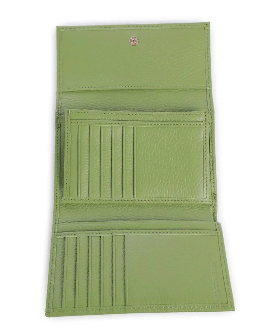 Metallic Soft Geldbörse genarbtes Leder hellgrün