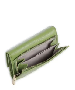 Metallic Soft Geldbörse genarbtes Leder hellgrün