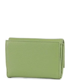 Metallic Soft Geldbörse genarbtes Leder hellgrün