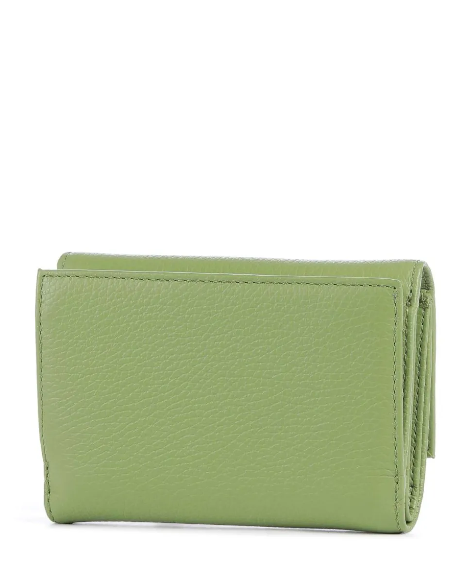 Metallic Soft Geldbörse genarbtes Leder hellgrün