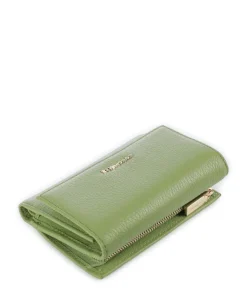 Metallic Soft Geldbörse genarbtes Leder hellgrün