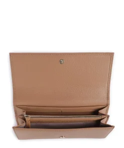 Metallic Soft Geldbörse genarbtes Leder hellbraun