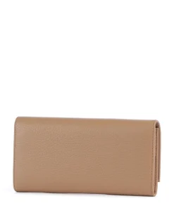 Metallic Soft Geldbörse genarbtes Leder hellbraun