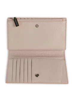 Metallic Soft Geldbörse genarbtes Leder altrosa